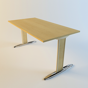 Sleek Chrome-legged Writing Desk 3D model image 1 