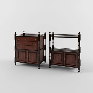 Sleek 1-Drawer Nightstand 3D model image 1 