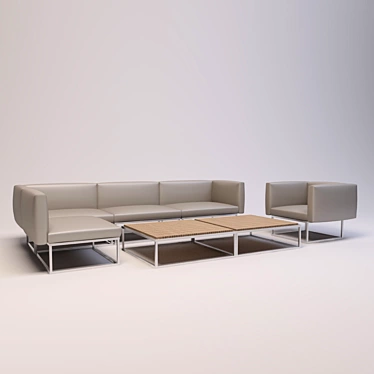 Gloster Cloud: Stylish Sofa & Coffee Table Set 3D model image 1 