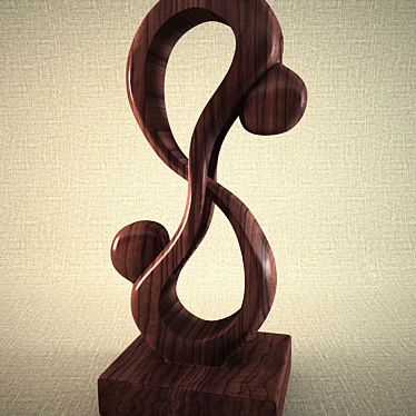 Artistic Wooden Sculpture 3D model image 1 