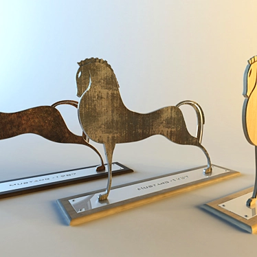 Elegant Horse Statue 3D model image 1 