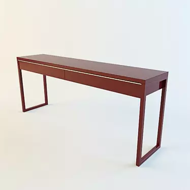 Dual Workstation Desk: Glossy Red 3D model image 1 