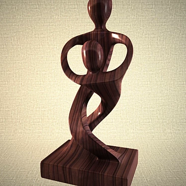 Handcrafted Wooden Sculpture 3D model image 1 