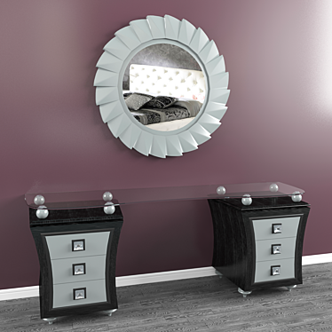 Glamorous Vanity Table 3D model image 1 