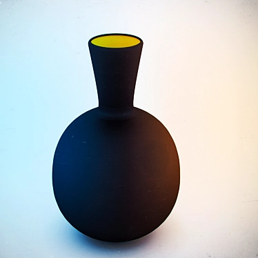 Black and Gold Gilded Vase 3D model image 1 