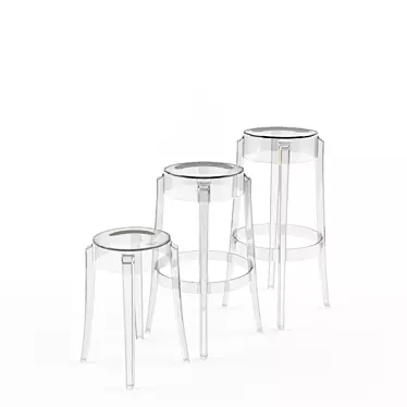 Title: Sleek Charles Ghost Bar Stool 3D model image 1 