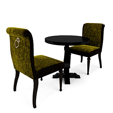 Luxury Bordeaux Restaurant Chair 3D model image 1 