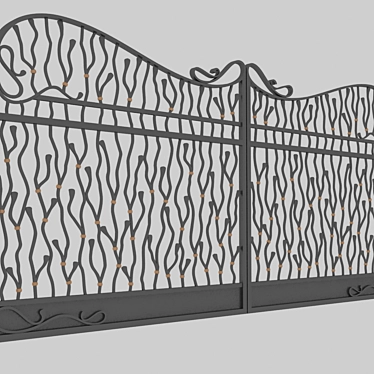 Elegance in Iron: Forged Gates 3D model image 1 