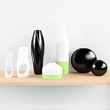 Modernity in Bloom: Set of Stylish Vases 3D model image 1 