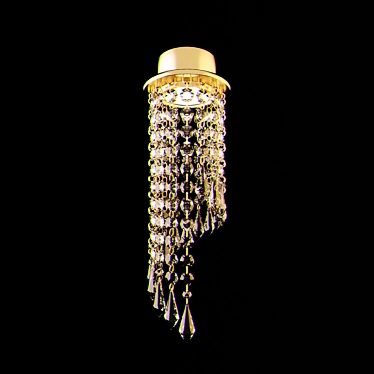 Exclusive Crystal Gold Metal Pendant 3D model image 1 