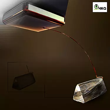 Valkon: Exclusive Ceiling Lamp in Artificial Stone & Bronze 3D model image 1 