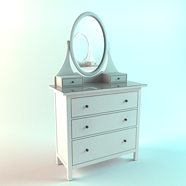 Compact IKEA Desk in White 3D model image 1 