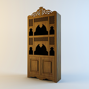 Eastern Style Buffet Cabinet 3D model image 1 