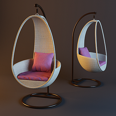 Authentic Rattan Chair - Handcrafted 3D model image 1 