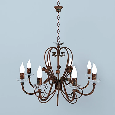 Elegant Rossana Chandelier 3D model image 1 