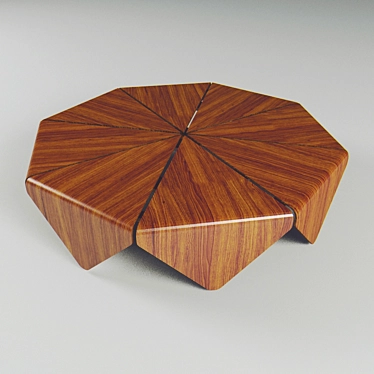 Sleek Bent Wood Cocktail Table 3D model image 1 