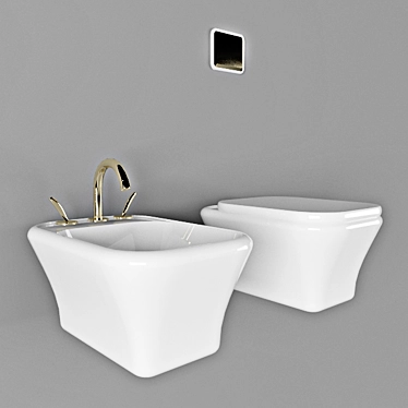 2-in-1 Toilet and Bidet 3D model image 1 