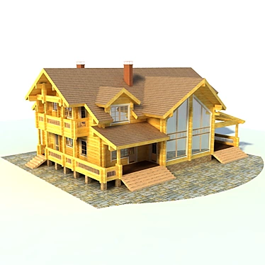 "Astrid" Wooden Cottage 3D model image 1 