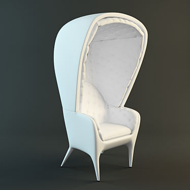 Hooded Chair: Cozy and Stylish 3D model image 1 