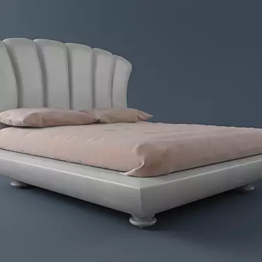 Elegant Leon Double Bed 3D model image 1 