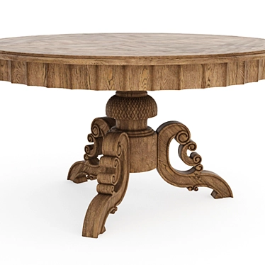 Elegant French Round Table 3D model image 1 