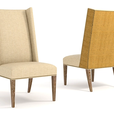 Bertrix Hemp & Linen Chair - Elegant Comfort 3D model image 1 