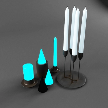 Elegant Moxalto Candles 3D model image 1 