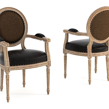 Elegant Vintage Louis Armchair 3D model image 1 