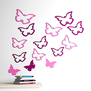 Fluttering Beauty Wall Decals 3D model image 1 