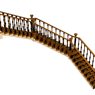 Classic Style Ladder 3D model image 1 