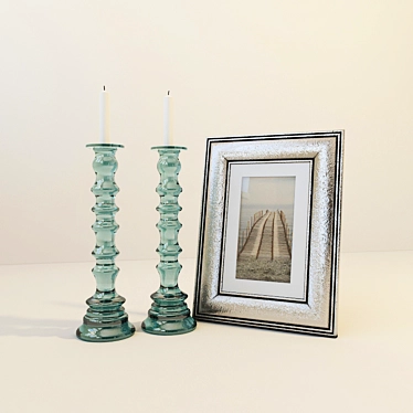 Elegant Frames & Candlesticks 3D model image 1 