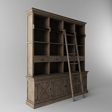 Title: Chalet-style Library Cabinet 3D model image 1 