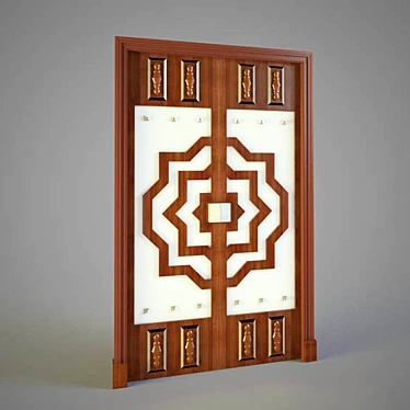 Exquisite Arab Ornament Door 3D model image 1 