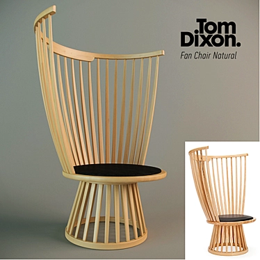 Tom Dixon Fan Chair - Natural Elegance 3D model image 1 