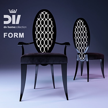 Elegant Form Stool by DV Home 3D model image 1 