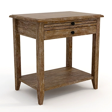 Heritage Wood Side Table 3D model image 1 