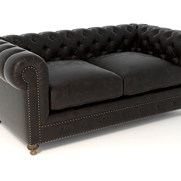 Luxury Leather Cigar Club Sofa 3D model image 1 