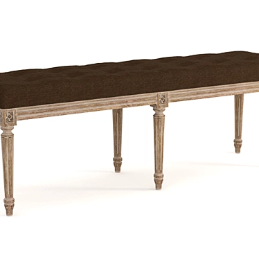 Elegant French Louis Bench 3D model image 1 