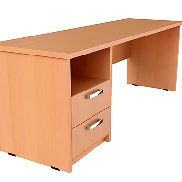 Solid Oak Writing Desk 3D model image 1 