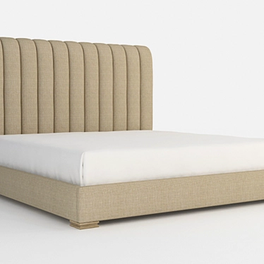 Curations Limited Harlan King Size Beige Bed 3D model image 1 