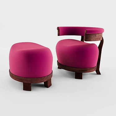 Chic Chelsea Chair and Ottoman 3D model image 1 