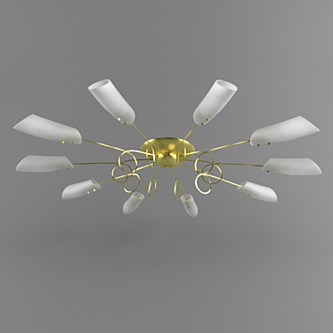 Luxury Gold Belluno Pendant Light 3D model image 1 