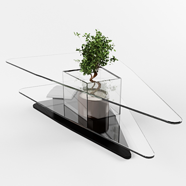 Custom Glass Table for Plant Lovers 3D model image 1 