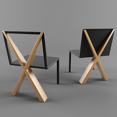 X Chair: Stylish and Sturdy 3D model image 1 