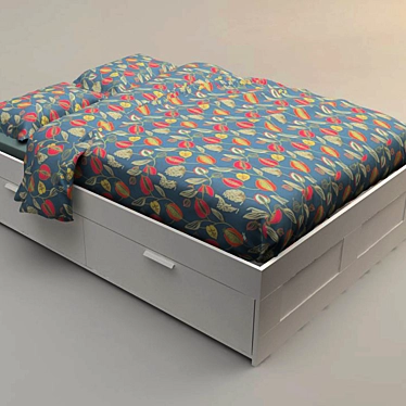 IKEA Brimnes Bed Frame with Storage 3D model image 1 