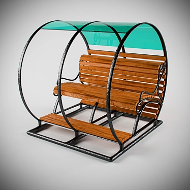 Canopy Park Bench: Perfect Outdoor Seating 3D model image 1 