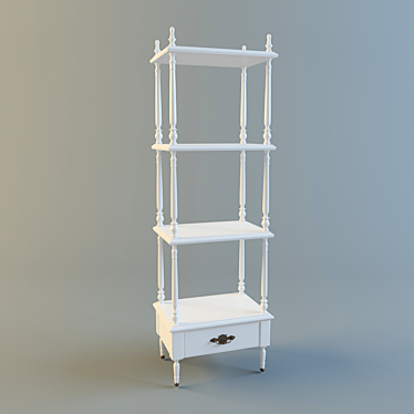 Modern Wooden Bookcase 3D model image 1 