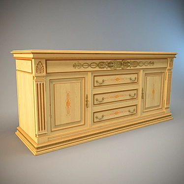 Vintage-inspired Chest of Drawers 3D model image 1 