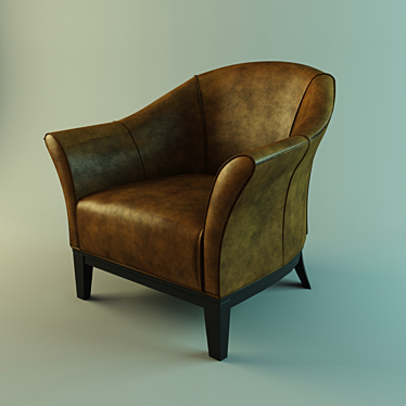 Sleek Leather Chair 3D model image 1 