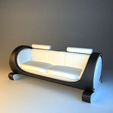 Luxury Velvet Sofa in Chic Textures 3D model image 1 